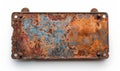 Old rusty metal plate on white background Royalty Free Stock Photo