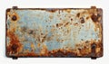 Old rusty metal plate on white background Royalty Free Stock Photo