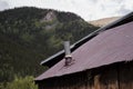 Old rusty metal roof with Chimney Vent Royalty Free Stock Photo