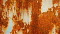 Old rusty metal sheet abstract background, rust on painted weathered steel sheet Royalty Free Stock Photo