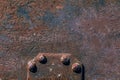 Old rusty metal surface with rivets Royalty Free Stock Photo