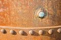 Old rusty metal tank with rivets Royalty Free Stock Photo