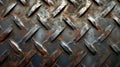 Old rusty metal texture background with diamond plate pattern Royalty Free Stock Photo