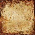 Old rusty metal texture background. Scary brown