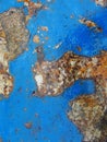 Old rusty metal texture painted with blue paint Royalty Free Stock Photo