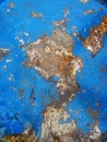 Old rusty metal texture painted with blue paint Royalty Free Stock Photo