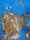 Old rusty metal texture painted with blue paint Royalty Free Stock Photo