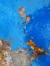 Old rusty metal texture painted with blue paint Royalty Free Stock Photo