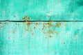 Old rusty metal from two part, painted blue which becames orange from rust. Horizontal texture Royalty Free Stock Photo