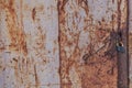 Old rusty metallic background on the street in winter Royalty Free Stock Photo