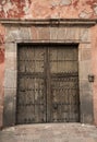 Old rusty Mexican colonial door in Queretaro Mexico