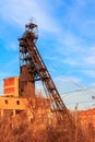 Old rusty mine headgear in Kryvyi Rih, Ukraine Royalty Free Stock Photo