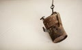 Old rusty mining lamp Royalty Free Stock Photo