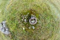 Old and rusty mooring ring for ships fixing. Royalty Free Stock Photo