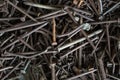 The old rusty nails close-up. Royalty Free Stock Photo