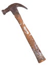 Old, Rusty and Paint Spattered Wooden Hammer Isolated On White Royalty Free Stock Photo
