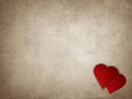 Old Rusty Paper with Red Hearts, Love Letter Concept Royalty Free Stock Photo