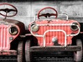 Old and rusty pedal cars for kid Royalty Free Stock Photo