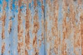 Old Rusty Peeling Paint Metal Corrugated Fence Steel Texture Background Rust Corrosion Royalty Free Stock Photo