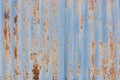 Old Rusty Peeling Paint Metal Corrugated Fence Steel Texture Background Rust Corrosion Royalty Free Stock Photo