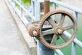 Old and rusty pinion gear of a machine