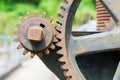 Old and rusty pinion gear of a machine Royalty Free Stock Photo