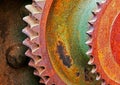 Old and rusty pinion gear of mechanical machine Royalty Free Stock Photo