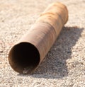 Old rusty pipe at the construction site Royalty Free Stock Photo