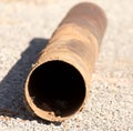 Old rusty pipe at the construction site Royalty Free Stock Photo