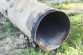 Construction of a gas pipeline laid in the ground. Royalty Free Stock Photo