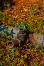 Old Rusty Pipe With Valve In The Dry Grass Side View Royalty Free Stock Photo