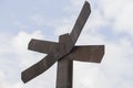 old rusty railroad crossing sign Royalty Free Stock Photo