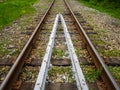 Old rusty railroad. Railway industry and transport infrastructure Royalty Free Stock Photo