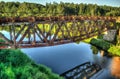 The old rusty railway bridge in Mazeikiai, Lithuania Royalty Free Stock Photo