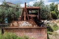 Old rusty remains of a tractor