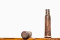 Old rusty rifle cartridges from the second world war on a white background. Royalty Free Stock Photo