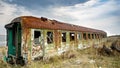 Old rusty Russian sleeping wagon