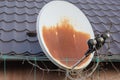 Old and rusty satellite dish. Royalty Free Stock Photo