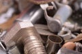 Old rusty screw,nuts and bolt with vintage style, close up Royalty Free Stock Photo