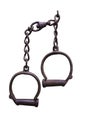 Old rusty shackles. Slave trade concept Royalty Free Stock Photo