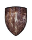Old rusty shield isolated on white Royalty Free Stock Photo
