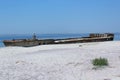 This old and rusty ship is on the Kinburn Spit. Royalty Free Stock Photo