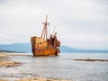 Shipwreck in a beach of Githeio,Greece Royalty Free Stock Photo
