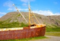 Old rusty shipwreck in Iceland Royalty Free Stock Photo