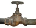 Old rusty shut off cast iron valve Royalty Free Stock Photo