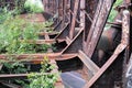 Old rusty steel bridge construction - rusted steel beams Royalty Free Stock Photo