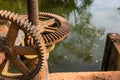 Old rusty steel gear Royalty Free Stock Photo