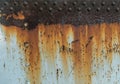 Metal rust texture with rivets, abstract grunge background