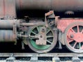 Old rusty stream locomotive on tracks Royalty Free Stock Photo