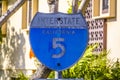 Old rusty street sign Interstate 5 California - SAN DIEGO / CALIFORNIA - APRIL 21, 2017